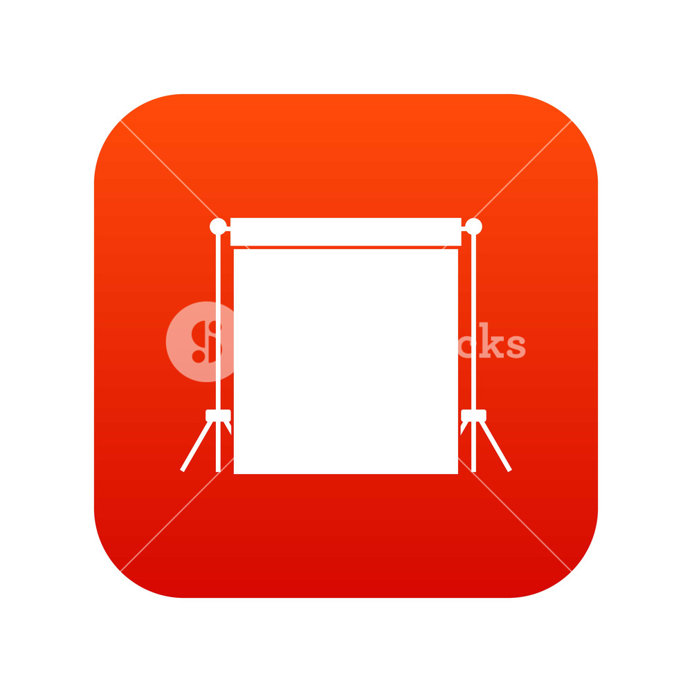 1000x1000 Studio Backdrop Icon Digital Red For Any Design Isolated On White
