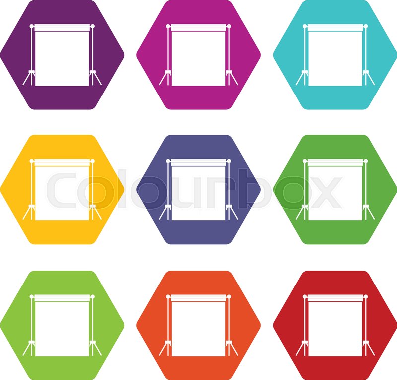 800x764 Studio Backdrop Icon Set Many Color Stock Vector Colourbox