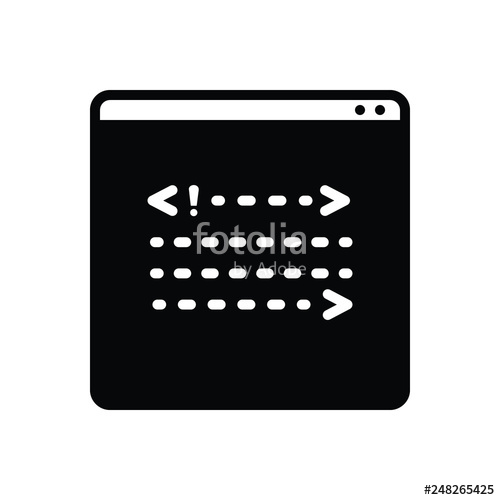500x500 Black Solid Icon For Backend Coding Stock Image And Royalty Free