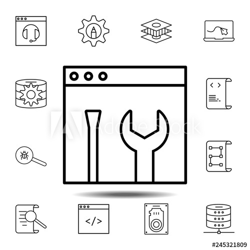 500x500 Frontend, Seo, Backend Icon Simple Thin Line, Outline Vector