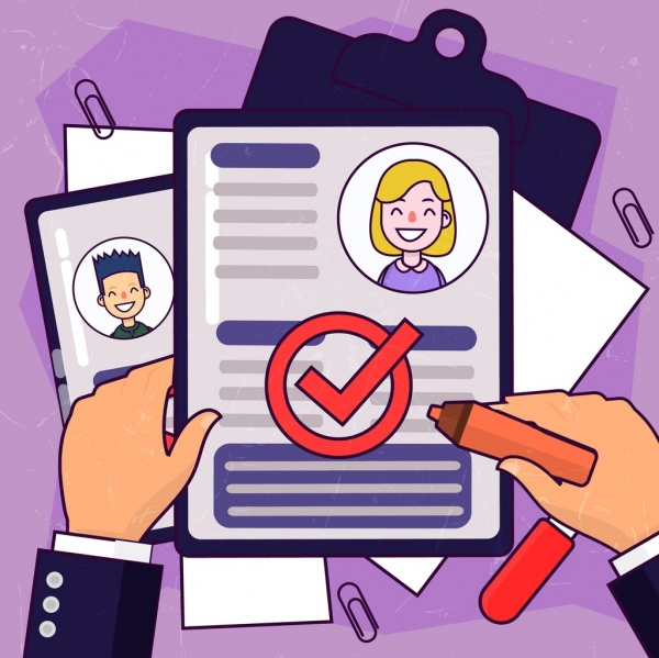 600x599 Human Resources Concept Background Check Mark Resume Icons Free