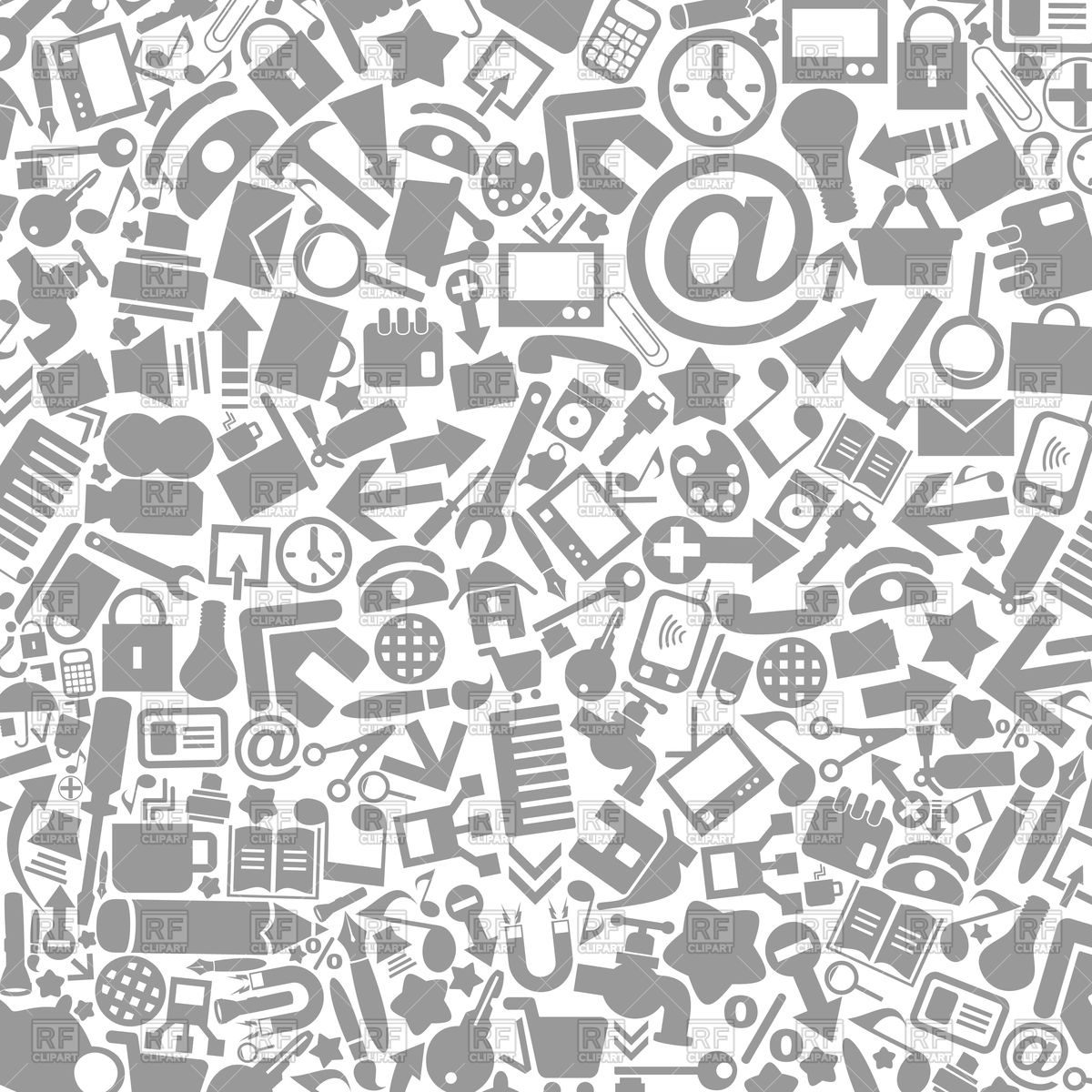 1200x1200 Grey Background With Office Icons Vector Image Of Backgrounds