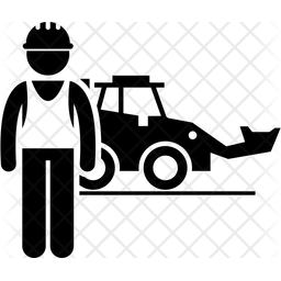 256x256 Backhoe Icon Of Glyph Style