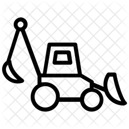 256x256 Backhoe Loader Icon Of Line Style