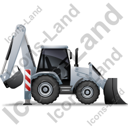 256x256 Backhoe Loader Right Grey Icon, Pngico Icons