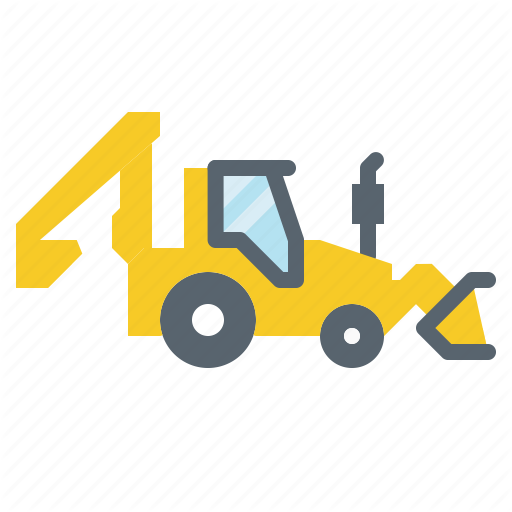 512x512 Backhoe, Bulldozerp, Construction, Loader, Vehicle Icon