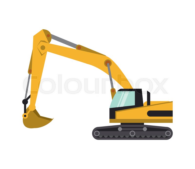 800x693 Flat Design Industrial Backhoe Icon Stock Vector Colourbox