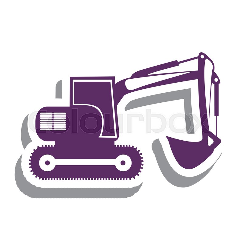 800x800 Purple Backhoe Heavy Machinery Stock Vector Colourbox