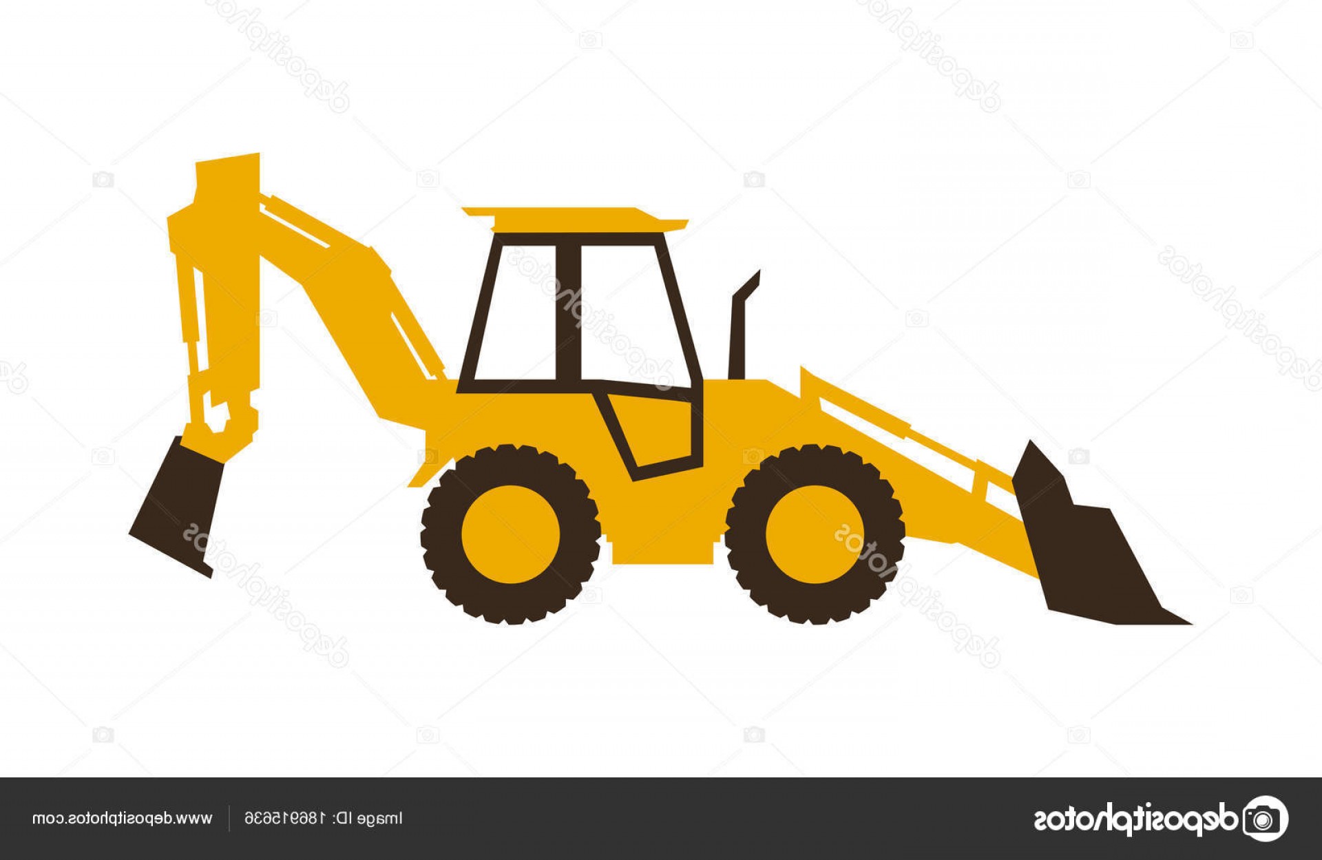 1920x1249 Stock Illustration Icon Backhoe Loader Construction Machinery