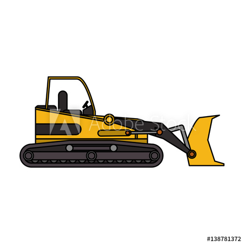 500x500 Yellow Backhoe Icon Image Vector Illustration Design