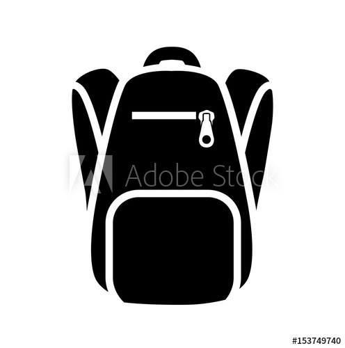 496x500 Monochrome Silhouette Of Backpack Icon Stylized Simplified Symbol