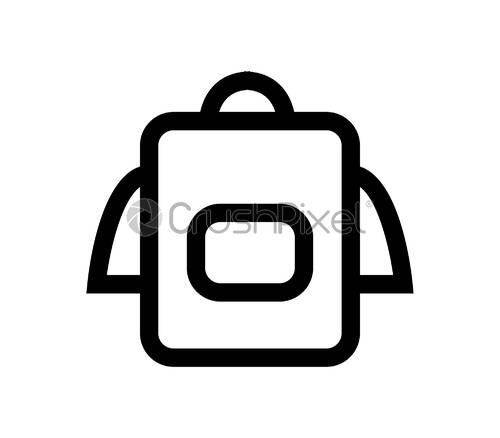 500x438 School Backpack Icon, Stock Vector Crushpixel