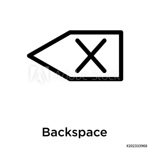 500x500 Backspace Icon Isolated On White Background