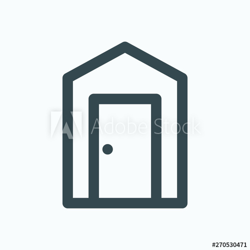 500x500 Garden Shed Isolated Icon, Outdoor Backyard Garden Storage Shed