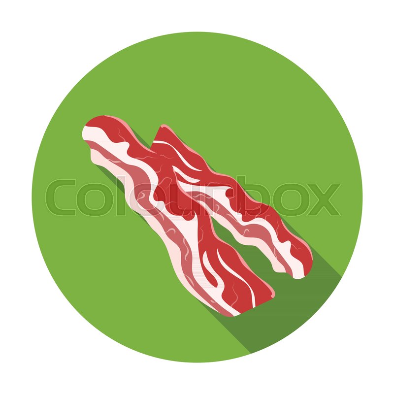 800x800 Bacon Icon In Flat Style Isolated On Stock Vector Colourbox
