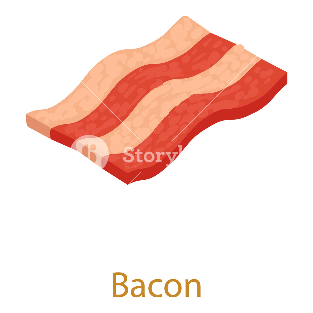 1000x1000 Bacon Icon Isometric Illustration Of Bacon Icon For Web Royalty