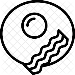 256x256 Egg Bacon Icon Of Line Style