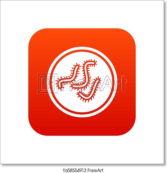 561x581 Free Art Print Of Lot Of Bacteria Icon Digital Red Lot