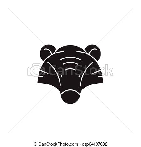 450x470 Badger Head Black Vector Concept Icon Badger Head Flat