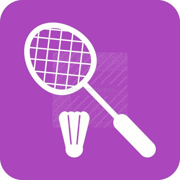 600x600 Badminton Flat Round Corner Icon