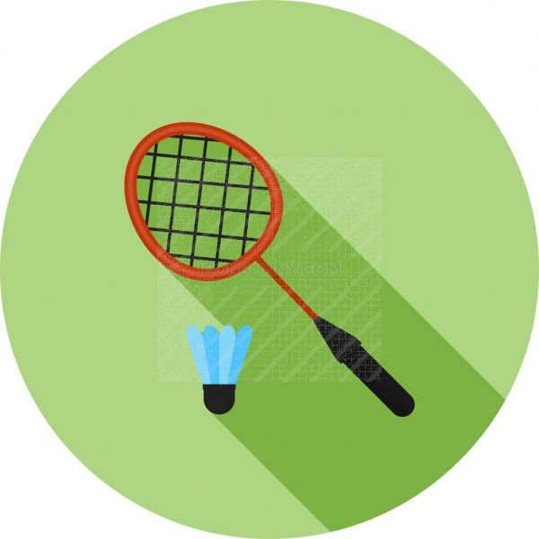 600x600 Badminton Flat Shadowed Icon