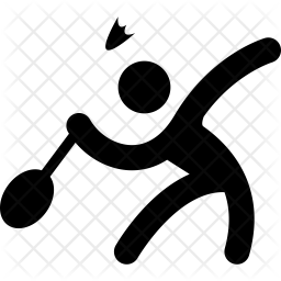 256x256 Badminton Player Icon Of Glyph Style