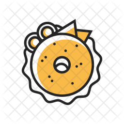 256x256 Bagel Icon Of Colored Outline Style