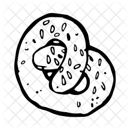 256x256 Bagel Icon Of Doodle Style