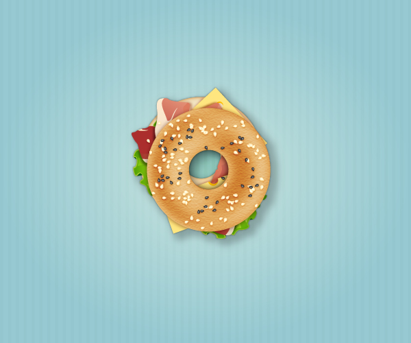 600x500 Yum! How To Create A Delicious Bagel Sandwich Icon In Adobe