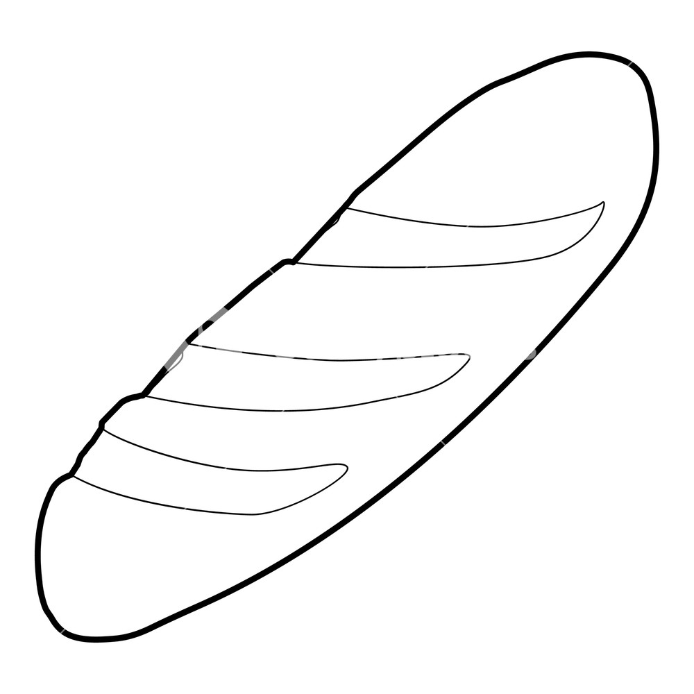1000x1000 Baguette Icon Outline Illustration Of Baguette Vector Icon