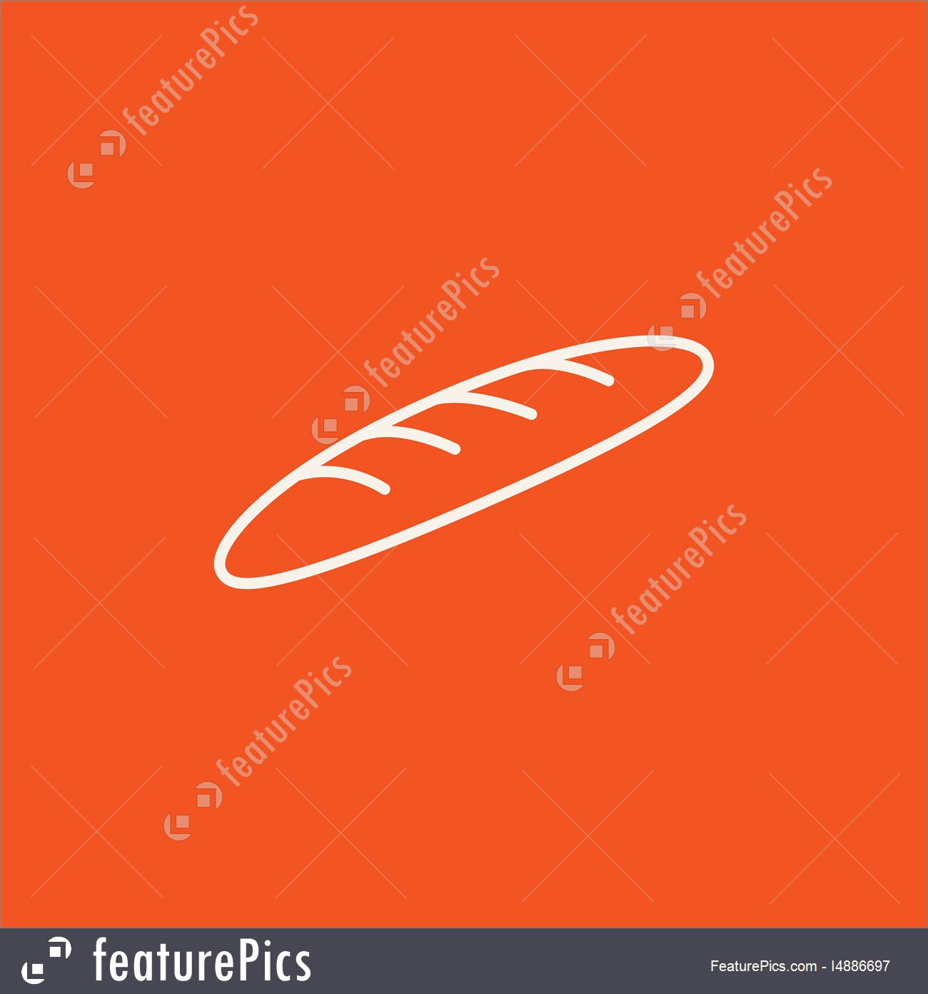 1300x1392 Illustration Of Baguette Line Icon
