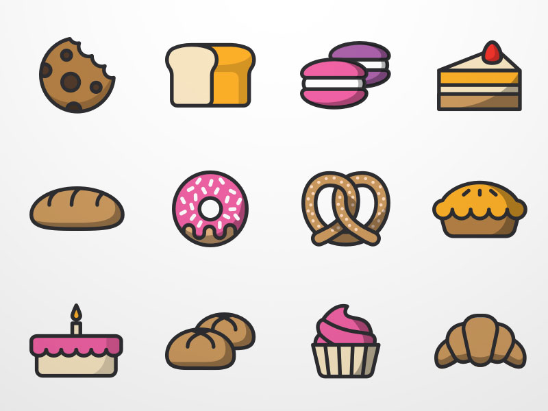 800x600 Bakery Icon Set Sketch Freebie