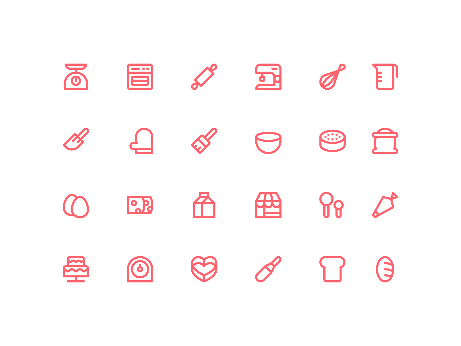 1594x1196 Bakery Icon Set