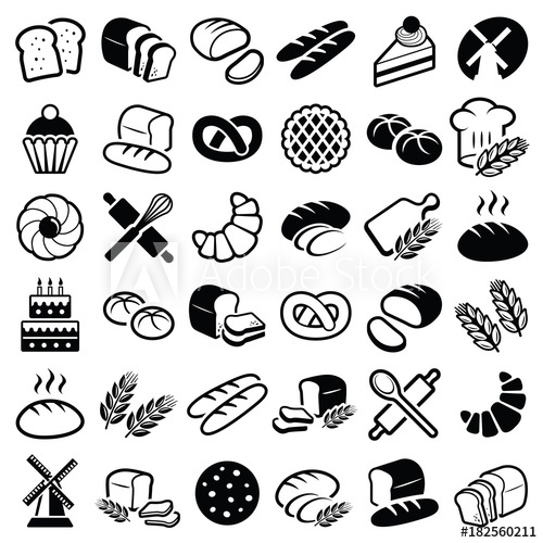 500x500 Bakery Icon Collection