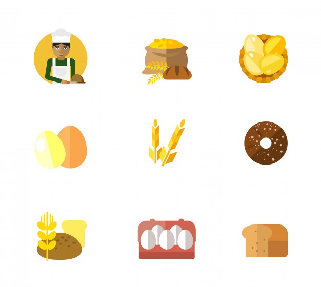 626x560 Bakery Icon Set Vector Free Download