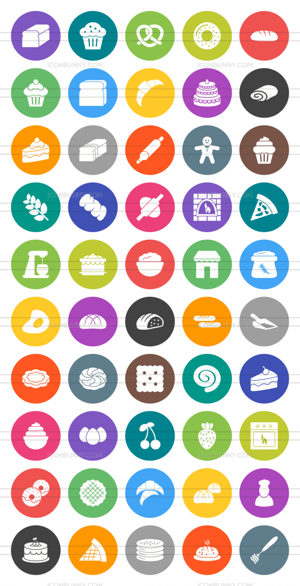 600x1171 Bakery Flat Round Icons