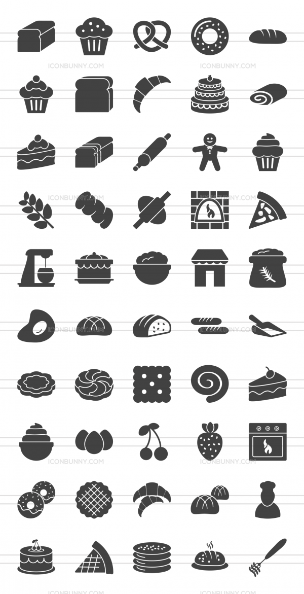 600x1171 Bakery Glyph Icons