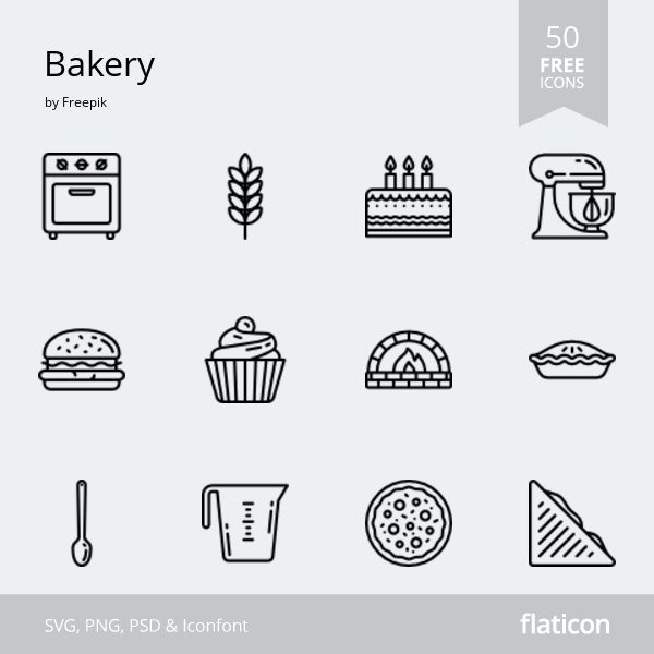 600x600 Free Vector Icons Of Bakery Designed