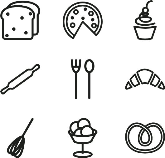 529x505 Bakery Icon Set