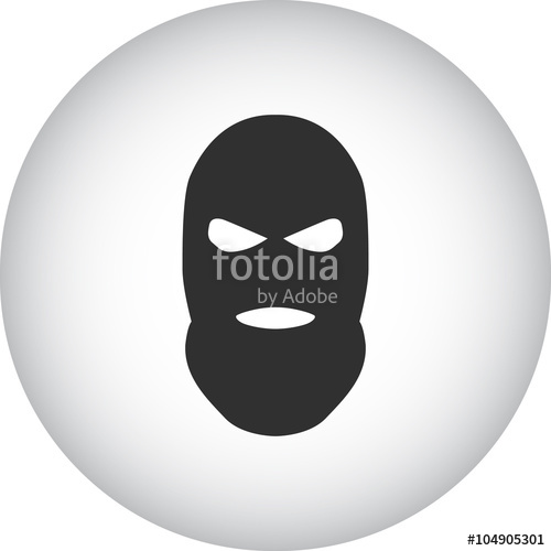 500x500 Balaclava Terrorist Military Mask Simple Icon On Round Background