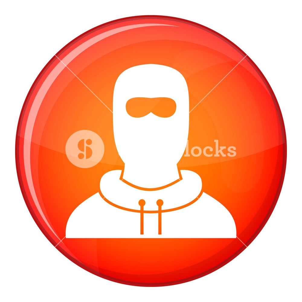 1000x1000 Man In Balaclava Icon In Red Circle Isolated On White Background