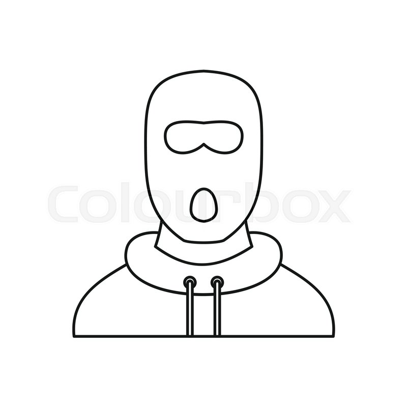 800x800 Man In Balaclava Mask Icon In Outline Stock Vector Colourbox