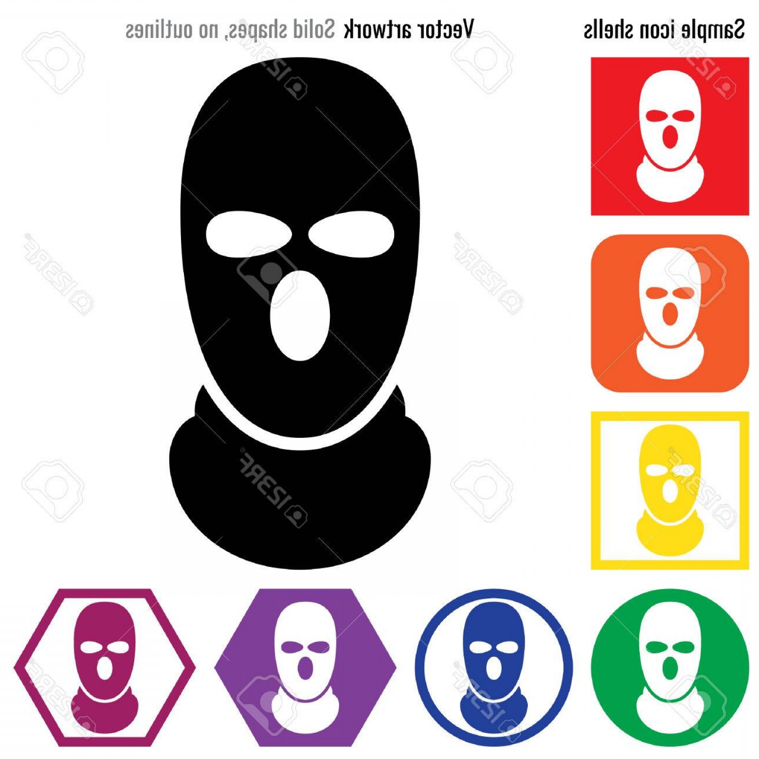 1560x1560 Photostock Vector Balaclava Thug Criminal Sas Mask Icon Glyph