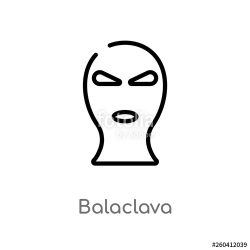 500x500 Outline Balaclava Vector Icon Isolated Black Simple Line Element