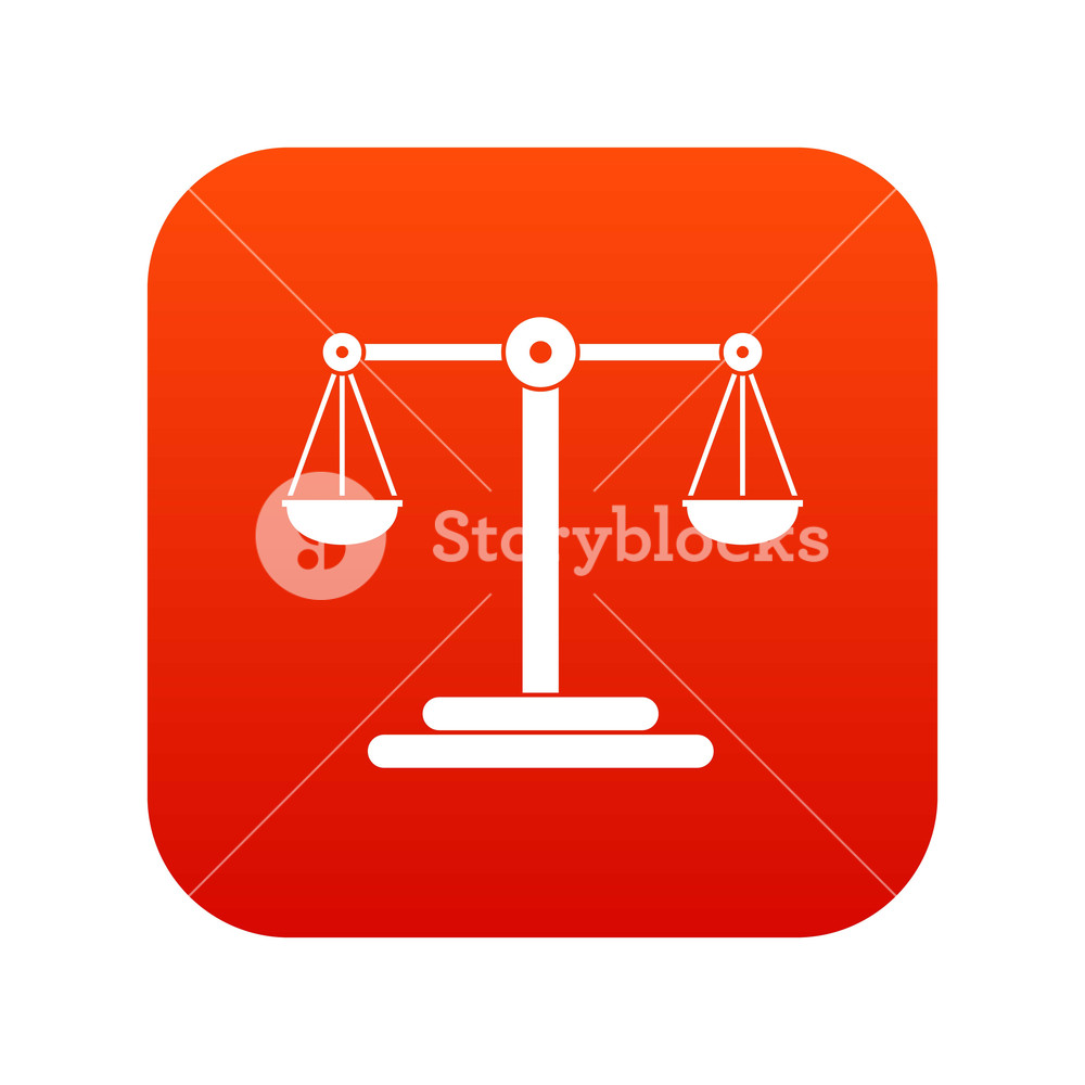 1000x1000 Scales Balance Icon Digital Red For Any Design Isolated On White