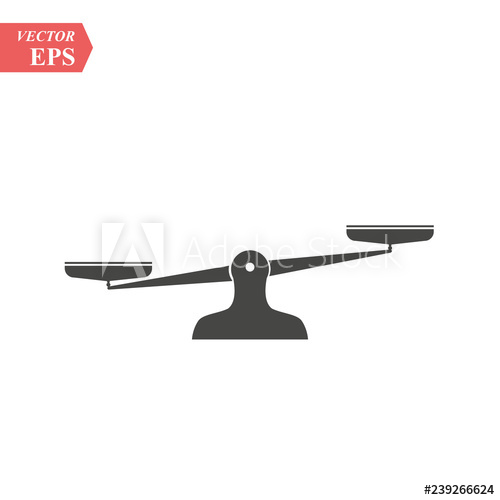 500x500 Simple Equal Balance Scale Icon Vector Logo Template