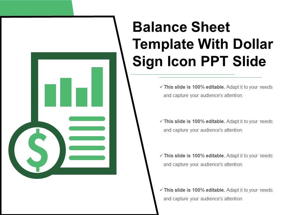 Balance Sheet Template With Dollar Sign Icon Ppt Slide 960x720 Balance Sheet Template With Dollar Sign Icon Ppt Slide
