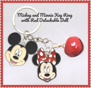 300x291 Disney Mickey Minnie Key Chain Ring Icon Ball Red Bow Or Mickey