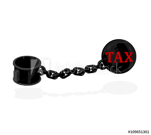 500x450 Vector Illustration Of A Heavy Tax Icon Iron Ball And Chain