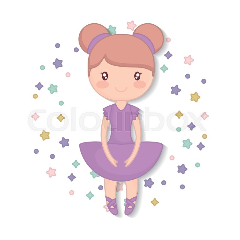 800x800 Cartoon Ballet Ballerina Icon Over Stock Vector Colourbox